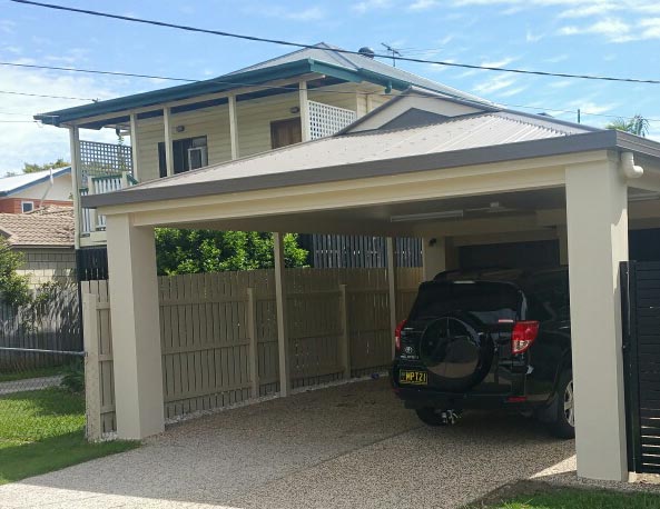 A custom carport built by Melbourne carport builders, Outside Concepts, that’s valuable in winter and when the warmer weather returns